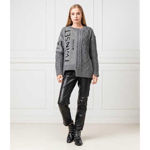 Twin-Set Sweter | Loose fit | z dodatkiem wełny S wyprzedaż Gomez Fashion Store