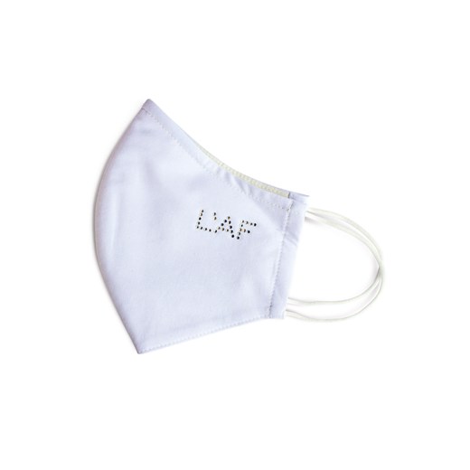 Biała ochronna maseczka z kryształowym logo L`AF Uniwersalny Eye For Fashion