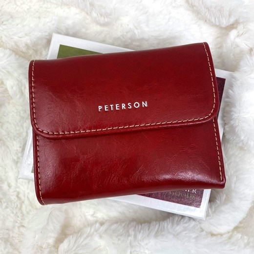 Czerwony damski portfel skórzany Peterson PL 441-1 R Peterson wyprzedaż Galmark
