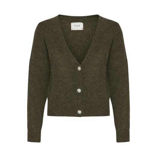 Sweter damski Pulz Jeans szary z dekoltem v na zimę