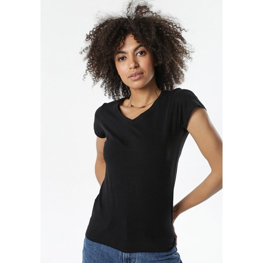 Czarny T-shirt Nysalphia ze sklepu Born2be Odzież w kategorii Bluzki damskie - zdjęcie 102515621