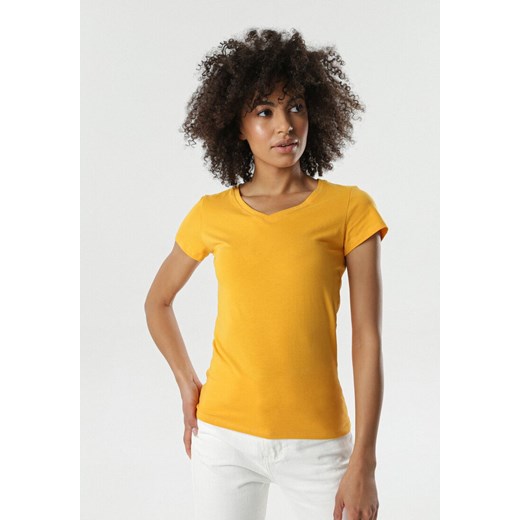 Żółty T-shirt Nysalphia L Born2be Odzież