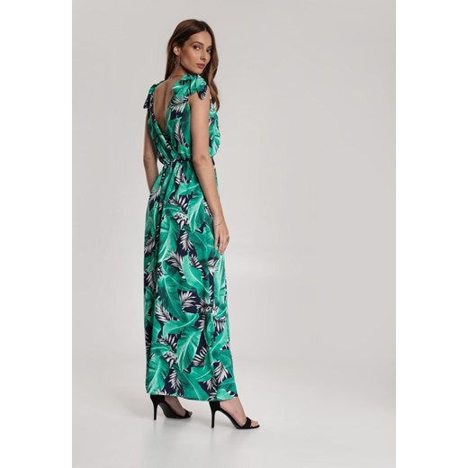 Granatowo-Zielona Sukienka Aquirin Renee M/L Renee odzież