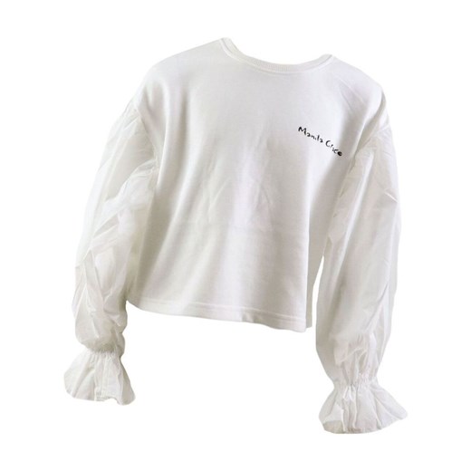white girl sweatshirt with fabric sleeves Manila Grace 16 wyprzedaż showroom.pl