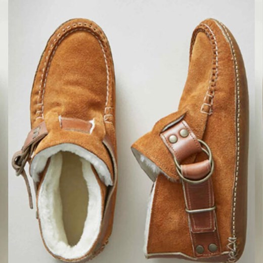 Okrągły nosek niskie ciepłe zapięcia na co dzień casual zima jesień damskie brązowy buty Sandbella sandbella