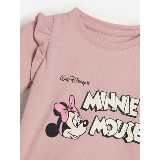 Reserved - Bawełniany t-shirt Myszka Minnie - Różowy Reserved 86 wyprzedaż Reserved