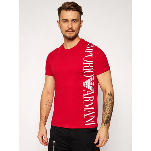 T-shirt męski czerwony Emporio Armani z krótkim rękawem 