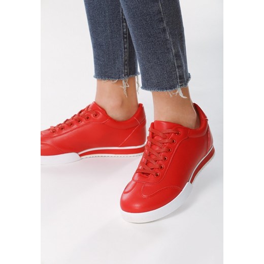 Buty sportowe damskie Multu sznurowane czerwone 