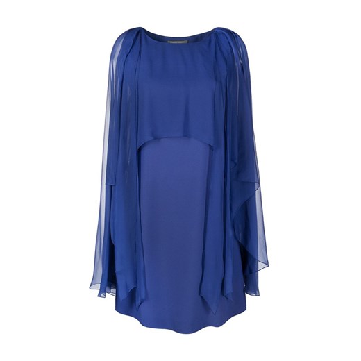 Sukienka niebieska Alberta Ferretti midi z okrągłym dekoltem 