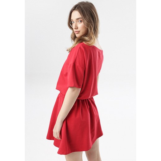 Czerwona Sukienka Jennirea L promocja Born2be Odzież