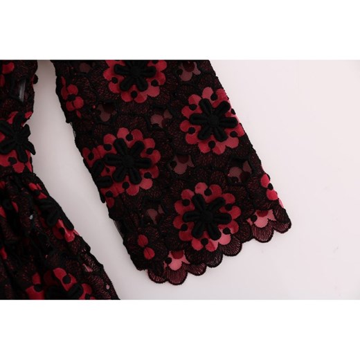 Sukienka wielokolorowa Dolce & Gabbana maxi w kwiaty z długim rękawem 
