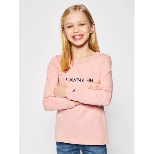 Calvin Klein Jeans Bluzka Institutional Logo IG0IG00627 Różowy Regular Fit 8Y promocja MODIVO