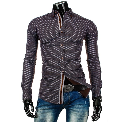 Koszula z długim rękawem (dx0224) - Brązowy dstreet szary design