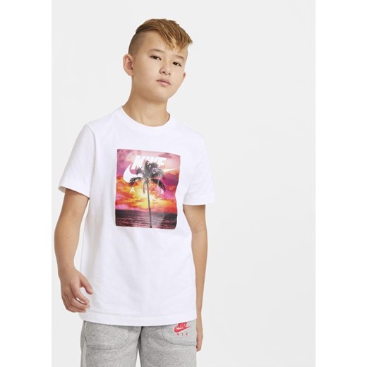 T-shirt dla dużych dzieci (chłopców) Nike Air - Biel Nike S Nike poland