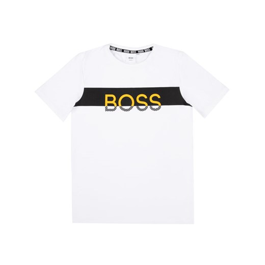 Boss T-Shirt J25E39 S Biały Regular Fit 6A MODIVO okazja