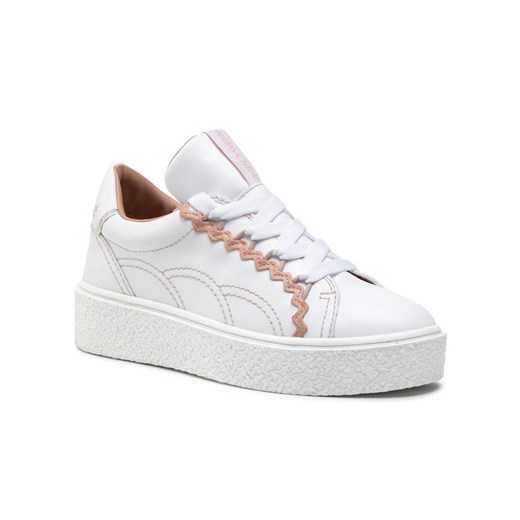 Buty sportowe damskie See By Chloé sneakersy białe na platformie z gumy 
