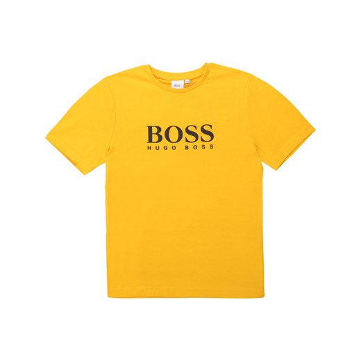 Boss T-Shirt J25E41 S Żółty Regular Fit 6A MODIVO wyprzedaż