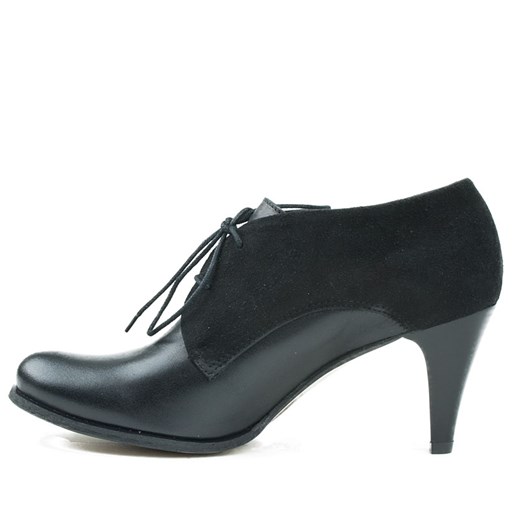 3142-C25 Marco Shoes półbuty wiązane czarne milandi-pl czarny welurowa