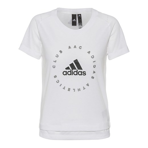 Bluzka damska biała Adidas z okrągłym dekoltem 