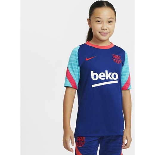 Męska koszulka piłkarska z krótkim rękawem FC Barcelona Strike - Niebieski Nike XS Nike poland
