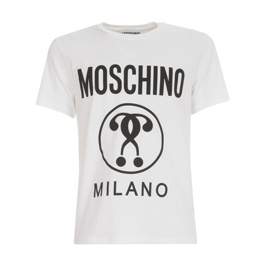 Moschino t-shirt męski z napisem z krótkimi rękawami 