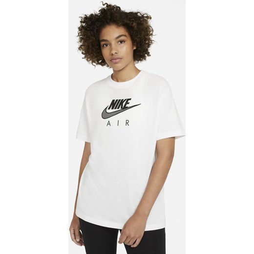 Koszulka damska o kroju typu boyfriend Nike Air - Biel Nike L Nike poland