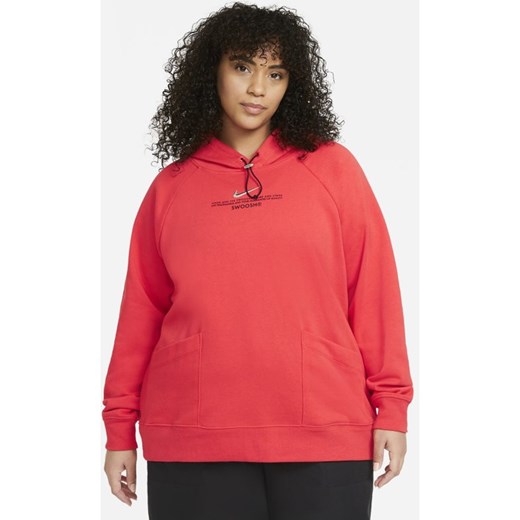 Damska bluza z kapturem Nike Sportswear Swoosh (duże rozmiary) - Czerwony Nike 1X Nike poland
