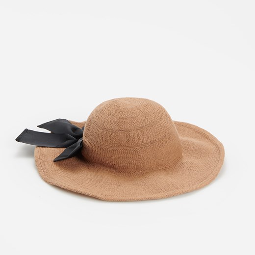 Reserved - Pleciony kapelusz z kokardą - Beżowy Reserved ONE SIZE wyprzedaż Reserved