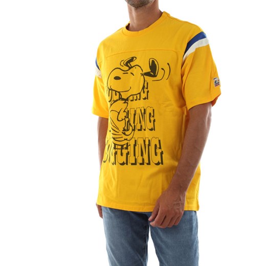 T-shirt męski żółty Levi's z krótkim rękawem w stylu młodzieżowym 
