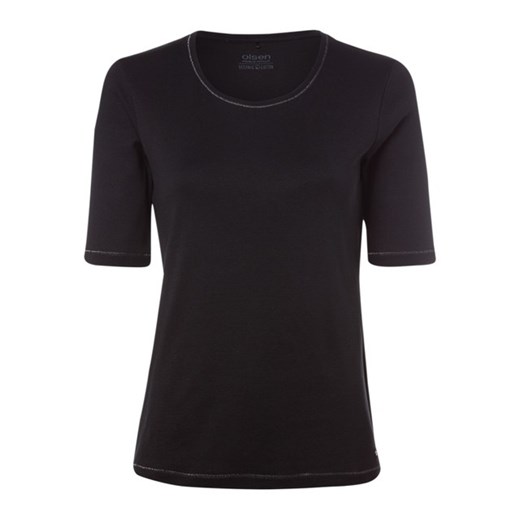 Bawełniany czarny T-shirt Basic 11100329 Czarny 38 Olsen 44 Olsen