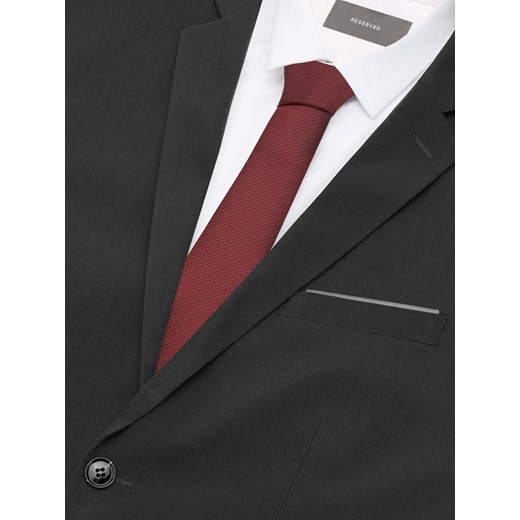 Reserved - Żakardowy krawat - Bordowy Reserved ONE SIZE okazja Reserved
