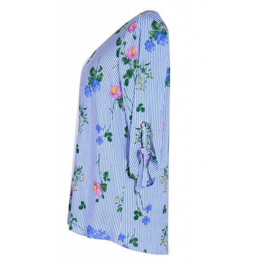 Biało niebieska bluzka w kwiatki florence 44 44 Sklep XL-ka