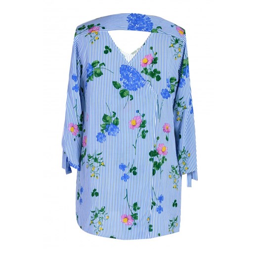 Biało niebieska bluzka w kwiatki florence 44 46 Sklep XL-ka