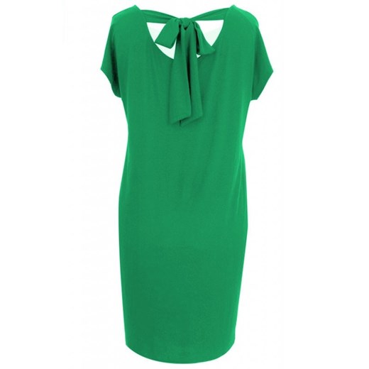 Prosta zielona sukienka z kokardą izabela s/m (40/42) Sklep XL-ka