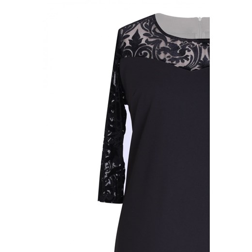 Czarna koktajlowa sukienka z tiulem - ariadna 42 Sklep XL-ka promocyjna cena