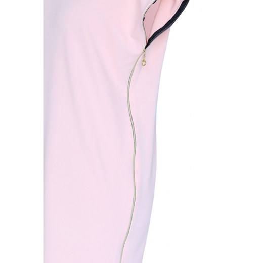 Sukienka różowa z okrągłym dekoltem bez rękawów mini 