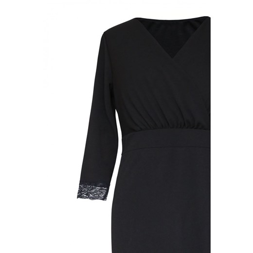 Czarna sukienka z ozdobną koronką - lisha 44 50 Sklep XL-ka