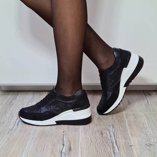 Buty sportowe damskie Labuty sneakersy skórzane sznurowane 