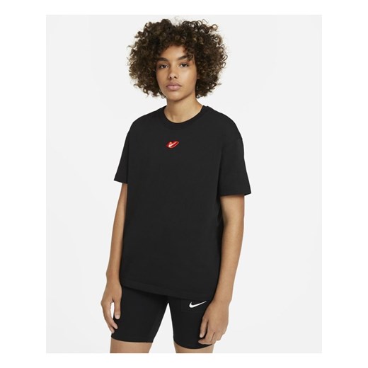 Bluzka damska Nike sportowa z krótkimi rękawami z okrągłym dekoltem 