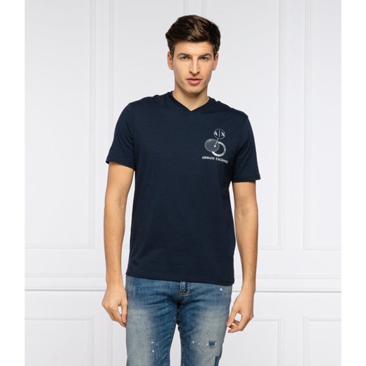 Czarny t-shirt męski Armani Exchange z krótkimi rękawami 