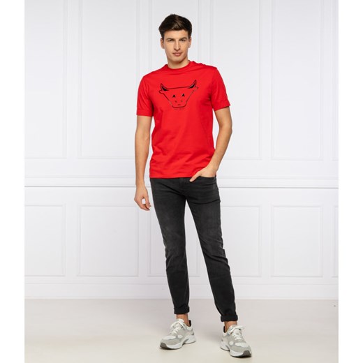 T-shirt męski czerwony Emporio Armani z krótkimi rękawami 