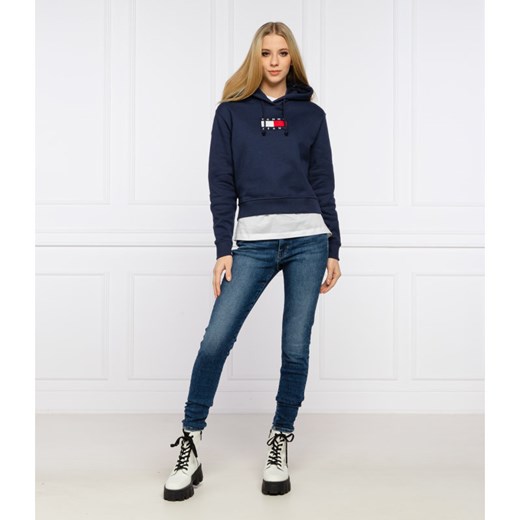 Bluza damska Tommy Jeans krótka bawełniana z napisami 
