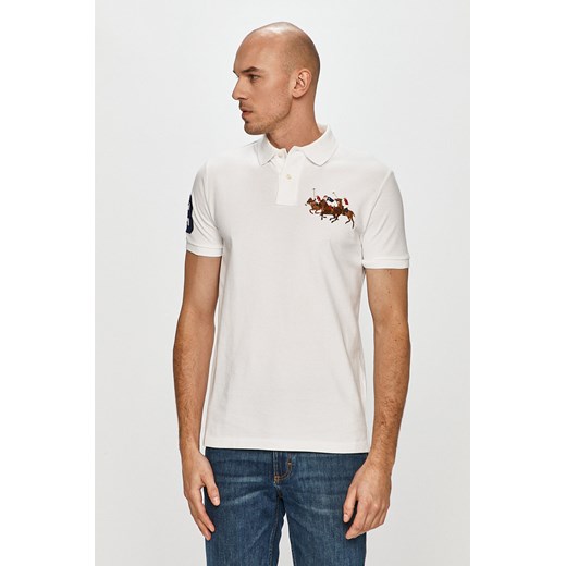 T-shirt męski biały Polo Ralph Lauren z krótkimi rękawami 
