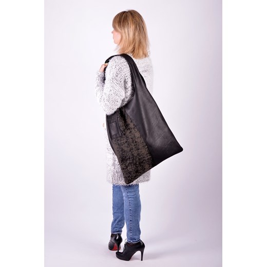 Shopper bag Designs Fashion mieszcząca a8 bez dodatków ze skóry na ramię 