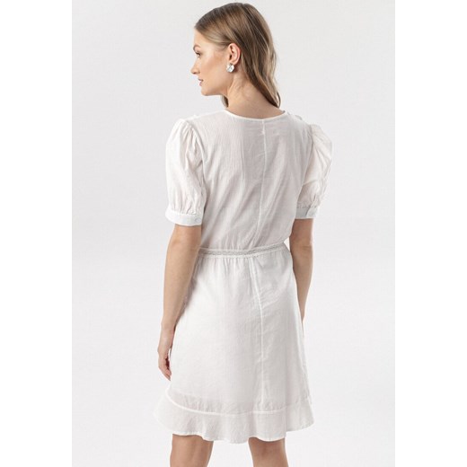 Biała Sukienka Ophis L/XL Born2be Odzież