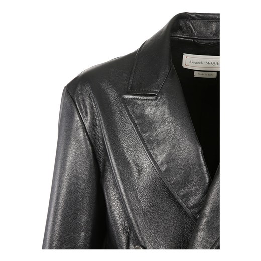 Alexander McQueen kurtka męska czarna ze skóry 