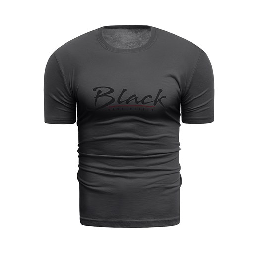 T-shirt męski czarny Risardi z krótkimi rękawami 