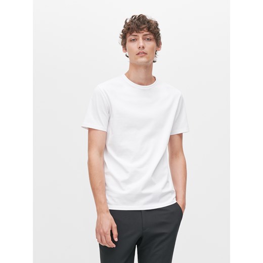 Reserved - Gładki T-shirt - Biały Reserved XL okazyjna cena Reserved