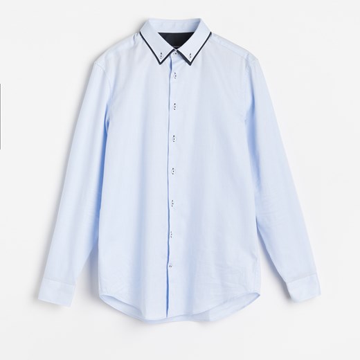 Reserved - Bawełniana koszula slim fit - Niebieski Reserved S promocyjna cena Reserved