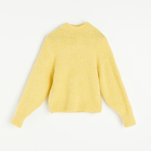 Reserved - Sweter ze stójką - Żółty Reserved S Reserved wyprzedaż